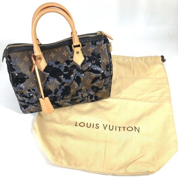 LOUIS VUITTON Monogram Fleur de Ge Speedy 30 Boston Bag Sequins Handbag - Picture 6 of 15